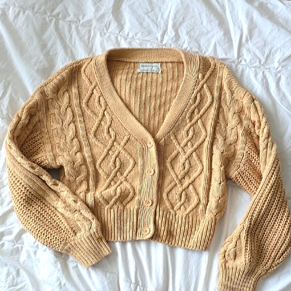Elena Cable Knit Cardigan Sweater Urban Outfitters